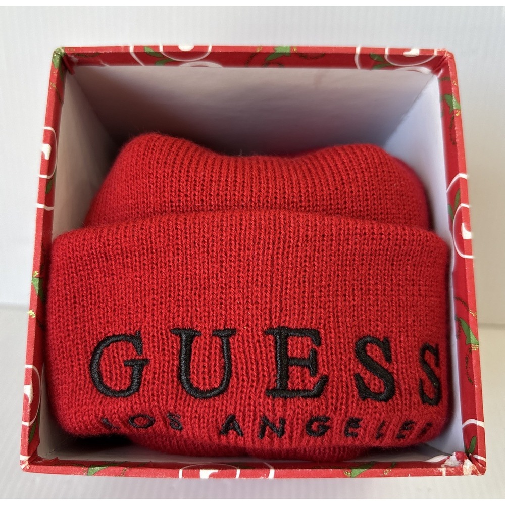 * New* Guess " Los Angeles" Red Beanie W/Tags